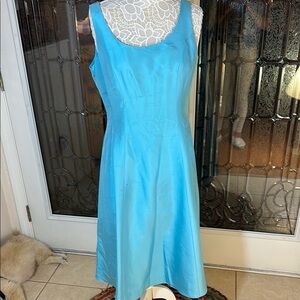 Elegant Blue Sleeveless Dress